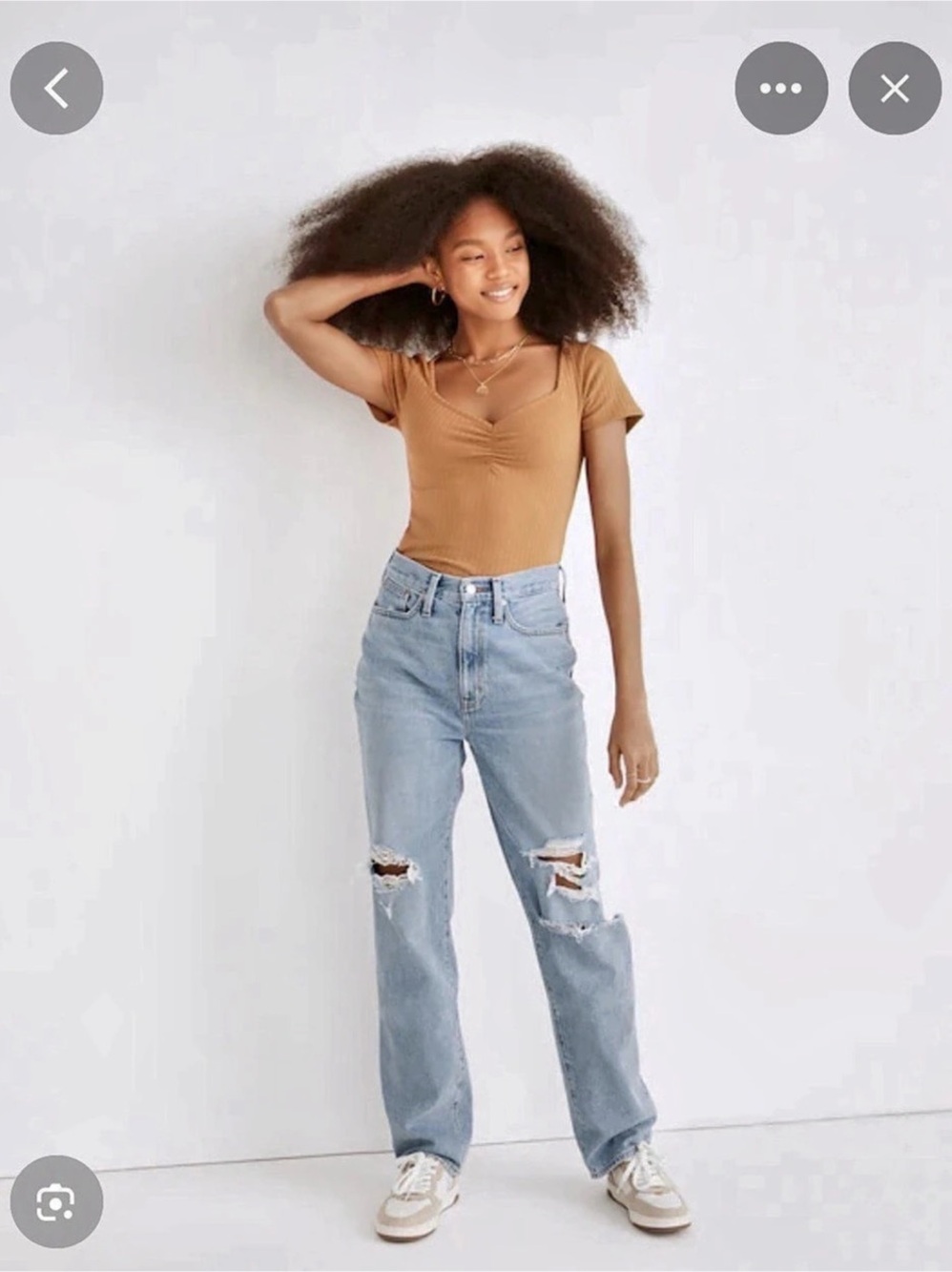Madewell The Perfect Vintage Straight Jean Distressed Blue Waist 29P